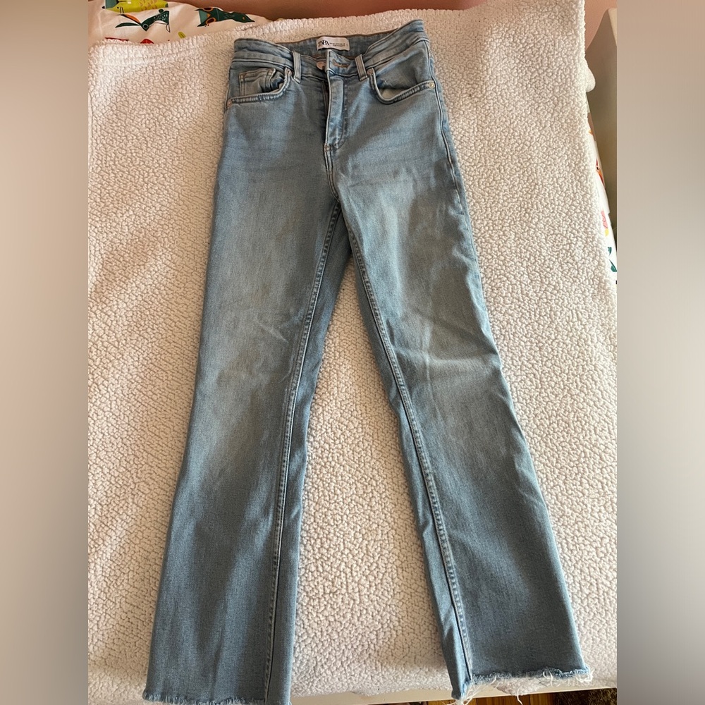Zara jeans size 0. Bootcut .  Light blue
